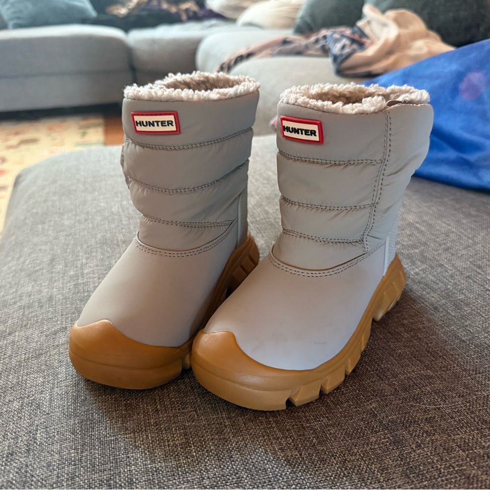 Hunter Kids' Gray and Brown Snow Boots